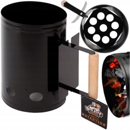 Kaminas Big Jeff šašlykinės apšvietimui, juodas, cinkuoto plieno, su rankena