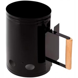 Kaminas Big Jeff šašlykinės apšvietimui, juodas, cinkuoto plieno, su rankena