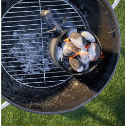 Kaminas Big Jeff šašlykinės apšvietimui, juodas, cinkuoto plieno, su rankena