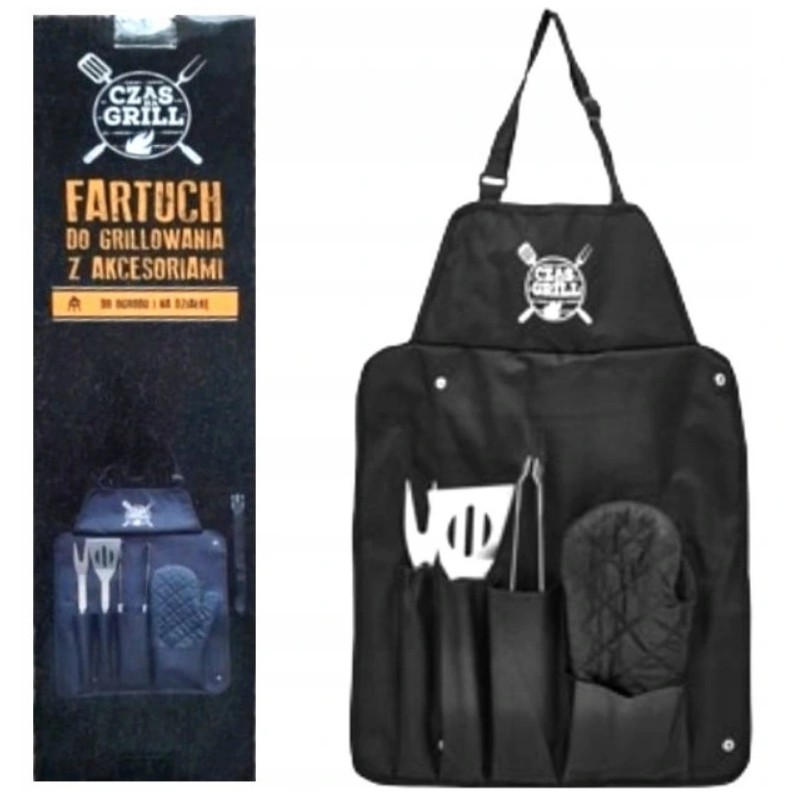 Grilio prijuostė su priedais, 5 vnt