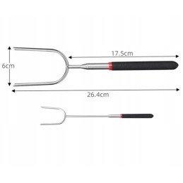 4x teleskopinis kotelis dešrelėms kepti ant laužo