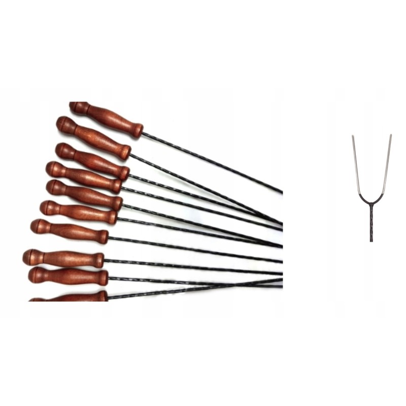 Dešros lazdelės su nerūdijančia šakute, 100 cm, 10 vnt