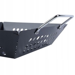 Juodas metalinis grilio krepšelis, 23x23 cm