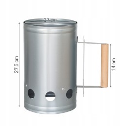 Dūmtraukis pagamintas iš cinkuoto plieno, specialios konstrukcijos anglims ar briketams apšviesti.