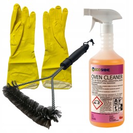 Grilio grotelių valymo šepetys, skystos pirštinės, rinkinys