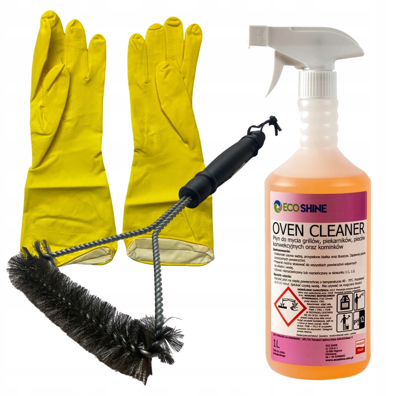 Grilio grotelių valymo šepetys, skystos pirštinės, rinkinys