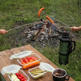 Mega rinkinys iš 4 vnt židinio šakučių grilio šakių