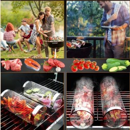 Plieninis daržovių krepšelis kepsniui, grilio padėklas, MPLCO plienas, apvalus, 30x9 cm