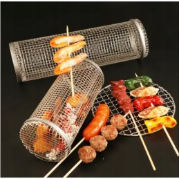 Plieninis daržovių krepšelis kepsniui, grilio padėklas, MPLCO plienas, apvalus, 30x9 cm