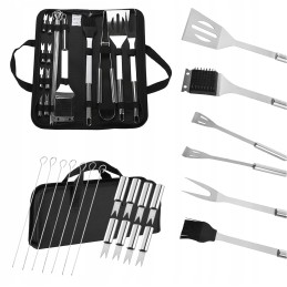 Plieninis kepsninės komplektas, priedai, kepsninės reikmenys, 21 vnt., xxl