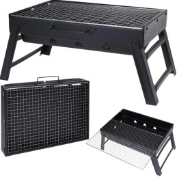 Turistinis grilis sulankstomas sodo nešiojamas lagaminas stovyklavimo anglis