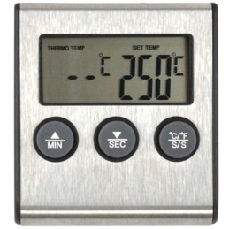 Elektroninis termometras su karščiui atspariu zondu. puikiai tinka temperatūrai matuoti ant grotelių, rūkykloje ir dujinėse bei 