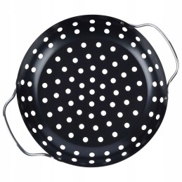 Perforuotas metalinis grilio krepšelis, juodas, 24x29 cm