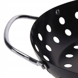 Perforuotas metalinis grilio krepšelis, juodas, 24x29 cm