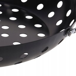 Perforuotas metalinis grilio krepšelis, juodas, 24x29 cm