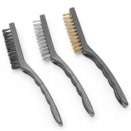 Šepečių grotelių valiklis, kepsninės grotelės, plienas, nailonas, žalvaris, rinkinys iš 3 dalių, ilgis 230 mm - hendi 525531