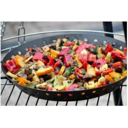 Grilio keptuvė laužui, 30 cm plieninės grilio grotelės