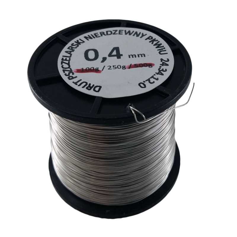 Bitininkystės viela 0,4mm 250g, nerūdijantis plienas, žarnos rėmas