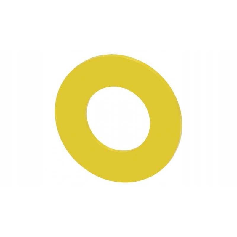 Geltona pagrindo etiketė, sk. išorinis 45 mm vidinis 225 mm storio 2mm be užrašo