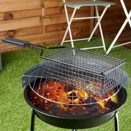 Grilio krepšelis, metalinės grotelės, tinklinės grotelės