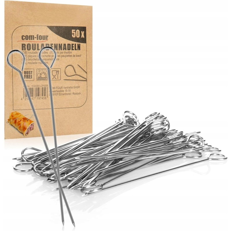 50x mėsos iešmeliai ritiniai vyniotiniai adatos nerūdijančio plieno iešmelių rinkinys