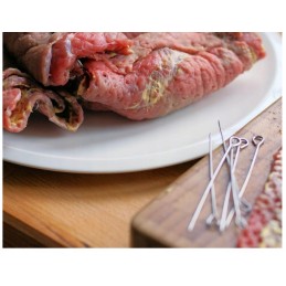 50x mėsos iešmeliai ritiniai vyniotiniai adatos nerūdijančio plieno iešmelių rinkinys