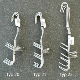 Trivietis žuvies rūkymo kabliukas, 25 mm, 3 mm, 5 vnt