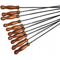 Grilio šakės su nerūdijančio plieno antgaliu, 100 cm, rinkinyje 10 vnt