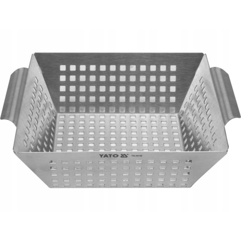 Grilio krepšelis, nerūdijančio plieno 26 x 22 x 7 cm yato