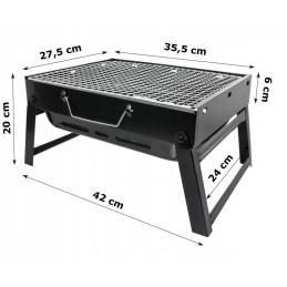 Turistinis „Charcoal Garden Grill“ nešiojamas sulankstomas stovyklavimo lagaminas ⭐⭐⭐⭐⭐