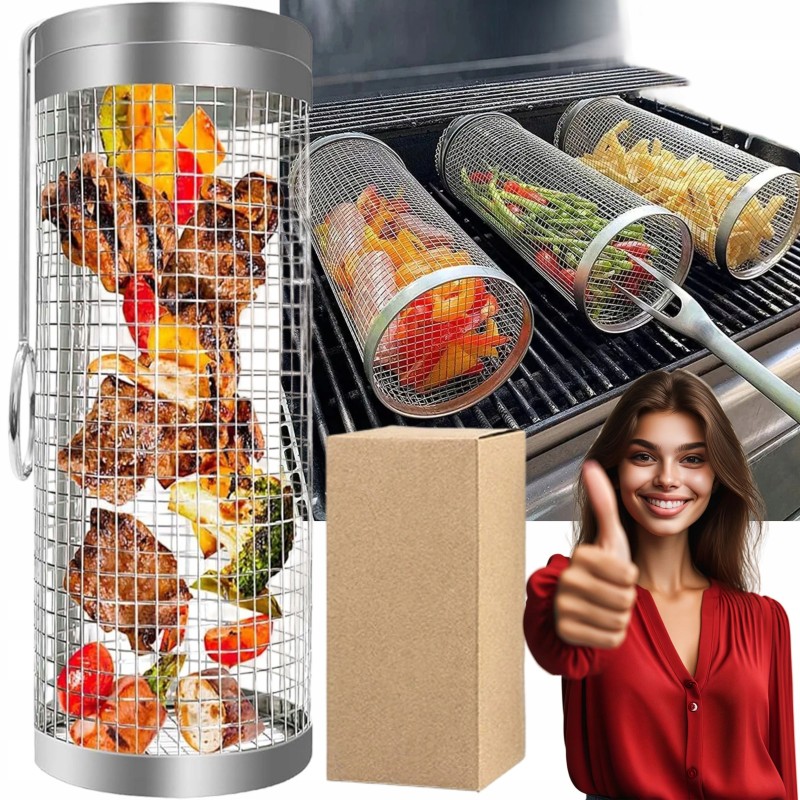 ️ Krepšelis daržovėms, mėsai, bulvytėms, žuviai kepti, kepimui ant grotelių, grotelių grotelės, 1 vnt.