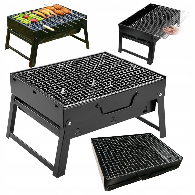 Turistinis grilis sulankstomas nešiojamas lagaminas mažas anglių sodas