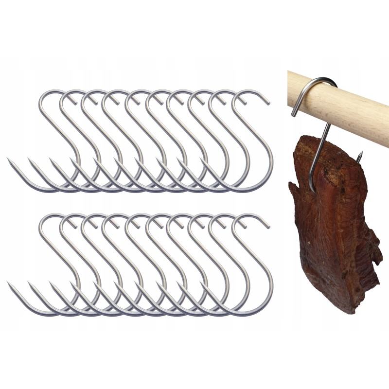 S 411 rūkymo kabliukai 4 mm, skirti prabangiai mėsai rūkyti