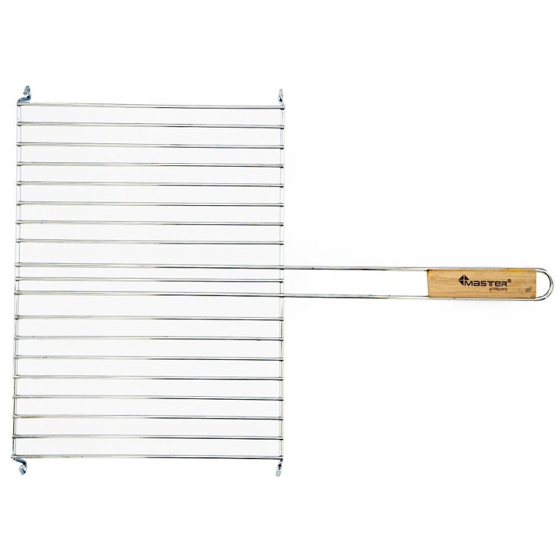 Mangalos grilio grotelės 30x40 su medine rankena