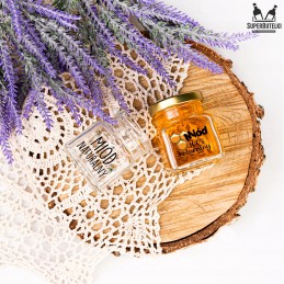 120 ml stiklinis indas su 53 mm dangteliu ir spauda