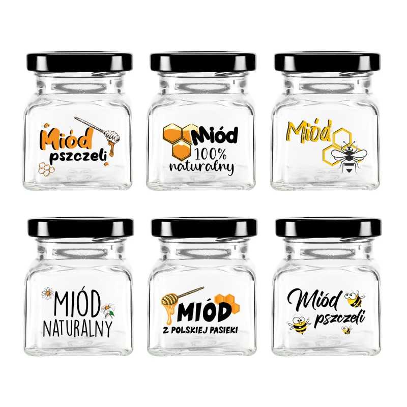 120 ml stiklinis indas su 53 mm dangteliu ir spauda