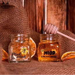 120 ml stiklinis indas su 53 mm dangteliu ir spauda