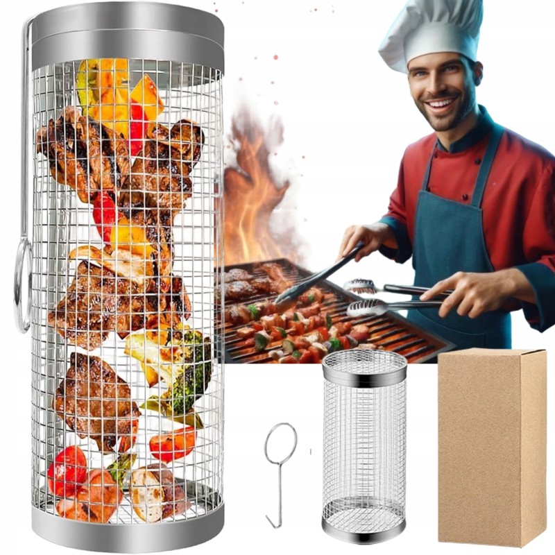 ️ Krepšelis daržovėms, mėsai, bulvytėms, žuviai kepti, kepimui ant grotelių, grotelių grotelės, 1 vnt.