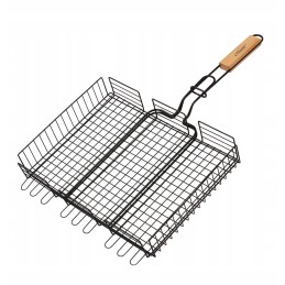 Juodos nepridegančios grilio grotelės, 40x30, grotelės mėsai, žuviai ir daržovėms kepti ant grotelių