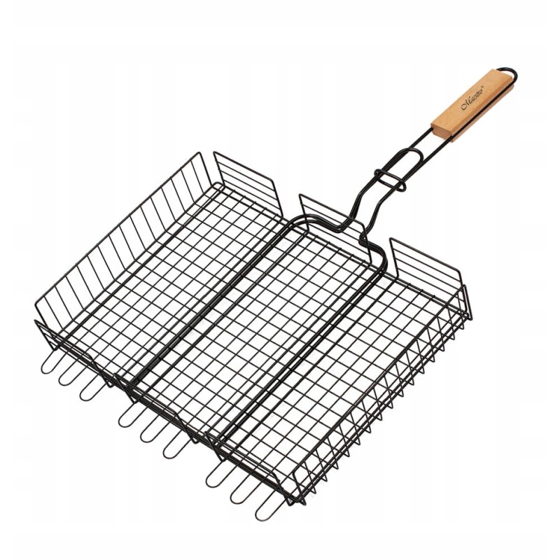 Juodos nepridegančios grilio grotelės, 40x30, grotelės mėsai, žuviai ir daržovėms kepti ant grotelių
