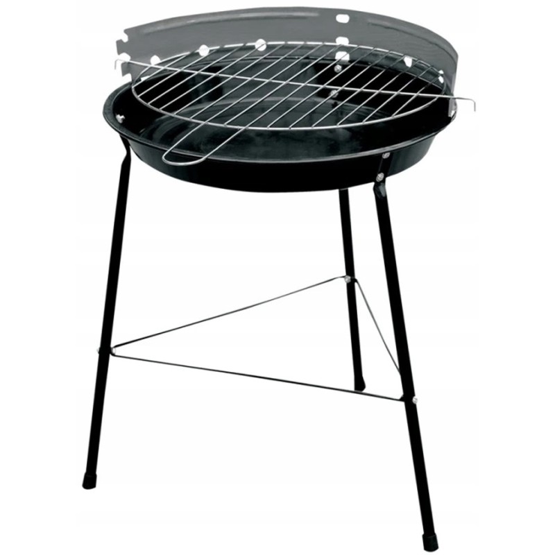 Apvalios anglies grilis - vežimėlis - 32,5 cm - pagrindinis grilis - žalias