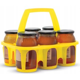 stiklainio laikiklis - 6 medaus indeliams - geltonas