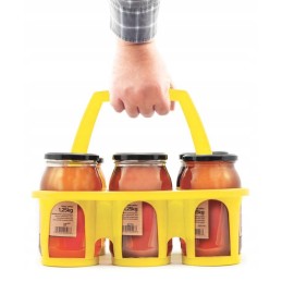 stiklainio laikiklis - 6 medaus indeliams - geltonas