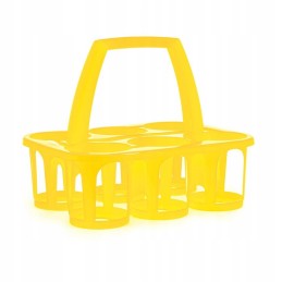 stiklainio laikiklis - 6 medaus indeliams - geltonas