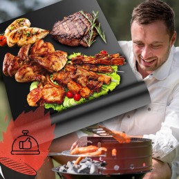 Tefloninis kilimėlis, bbq padas griliui, kepimui, daugkartinis padėklas, 12 vnt