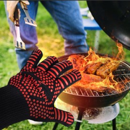 Karščiui atsparios virtuvinės grilio pirštinės, didelės, 2 vnt., iki 33 cm!