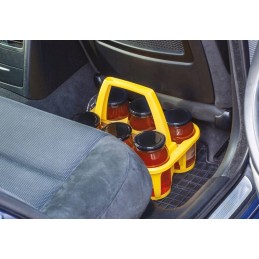 stiklainio laikiklis - 6 medaus indeliams - geltonas