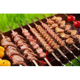 Plieniniai iešmai kebabams kepti, ilgi 50 cm, 10 vnt