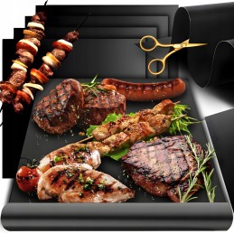 4x tefloninio kilimėlio grilio kilimėlio kepimo skarda