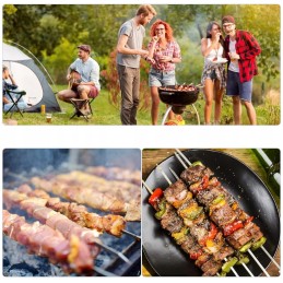 20x metaliniai iešmeliai grilio iešmams 28cm + kukurūzų iešmeliai